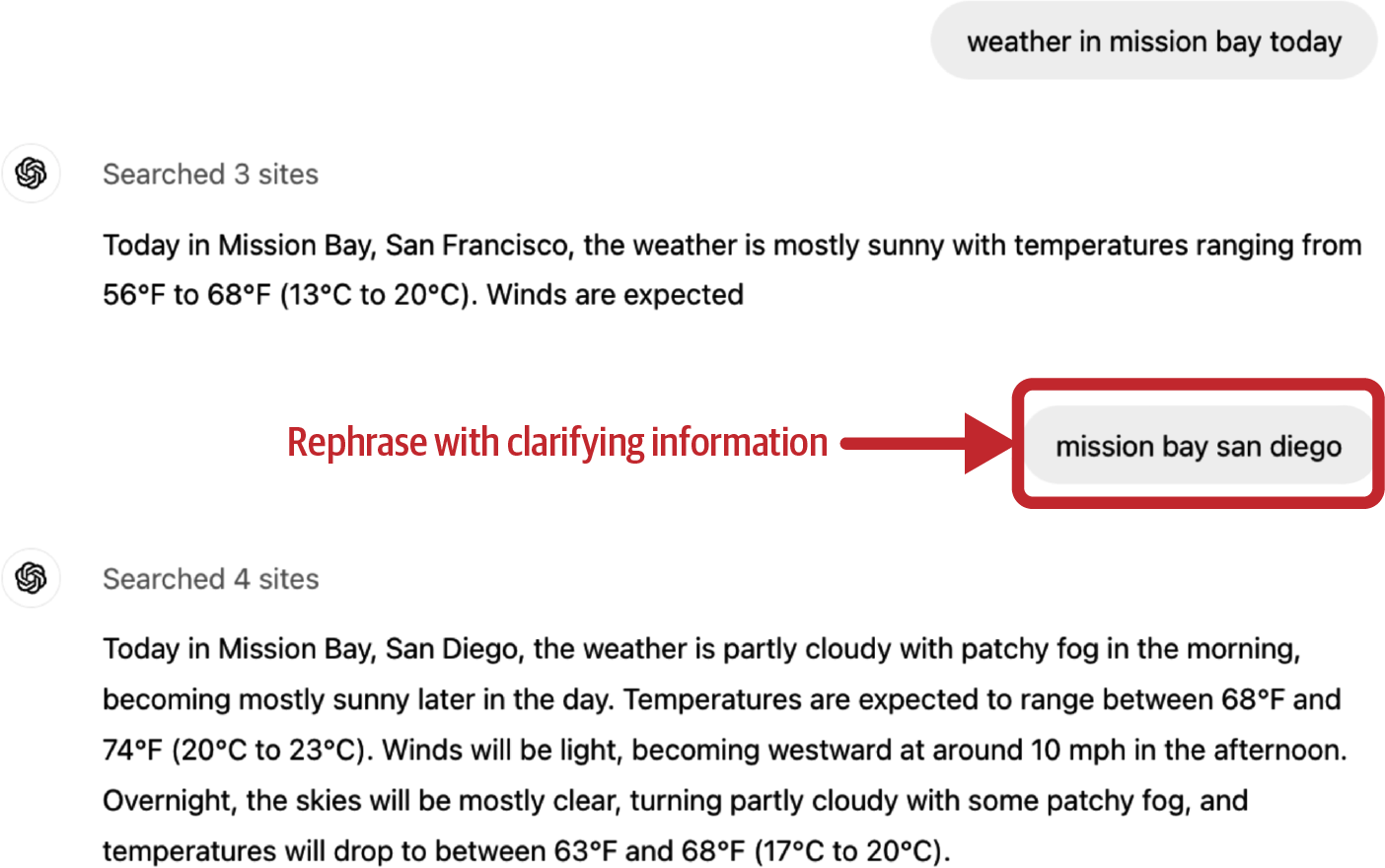 图10-12. 由于用户既提前终止了生成，又重新表述了问题，可以推断模型误解了原始请求的意图。