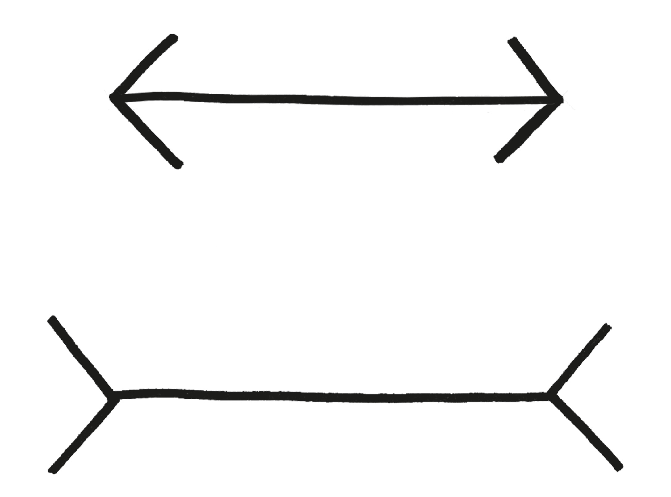 两个箭头之间的线段长度相同