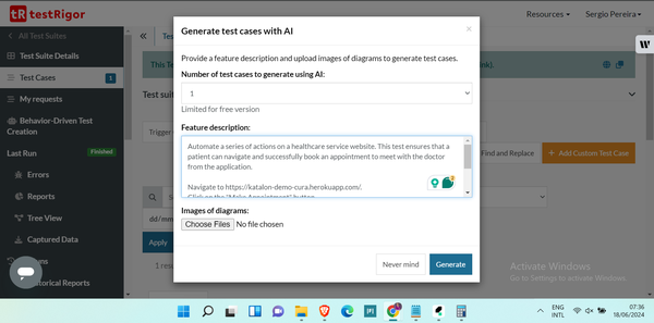 图4-4. 生成测试用例的提示和描述