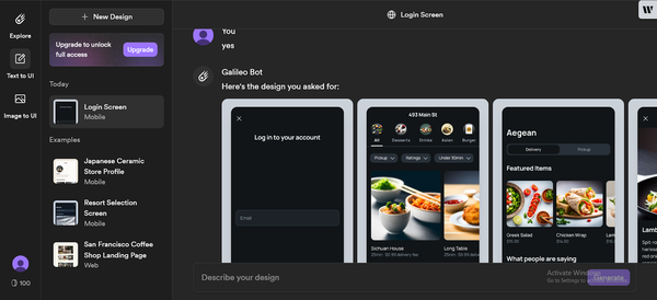 图2-5. Galileo生成的食物配送应用设计