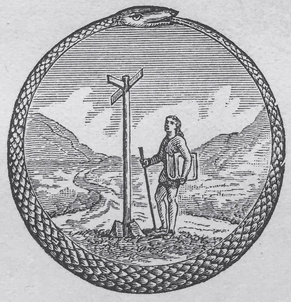 图30：John Fenton为索引协会设计的徽章。它首次出现在Henry Wheatley的《什么是索引？》(1878)的扉页上。