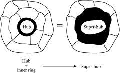 图7.3 这真令人惊叹。通过重新定义通过中央枢纽的成本，两环问题可以转化为一环问题。重复这个过程可以将具有任意数量环的结构简化为单环问题，然后可以使用Tim Jarrett和Doug Ashton开发的数学方法求解。