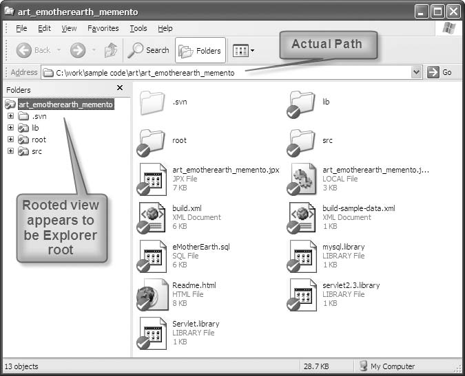 图 3-2. Windows 中的根视图